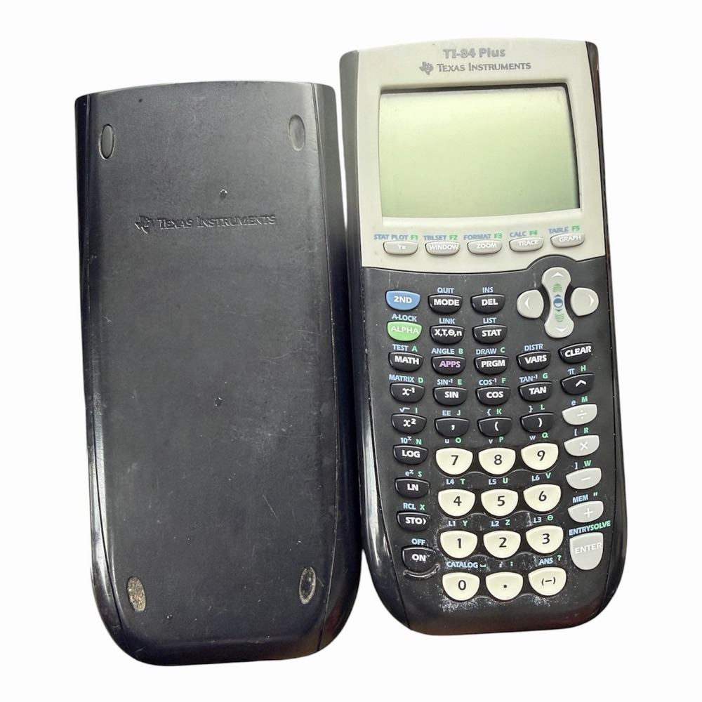 Texas Instruments TI84 Plus Graphing Calculator Black Slide Cover Tested Working